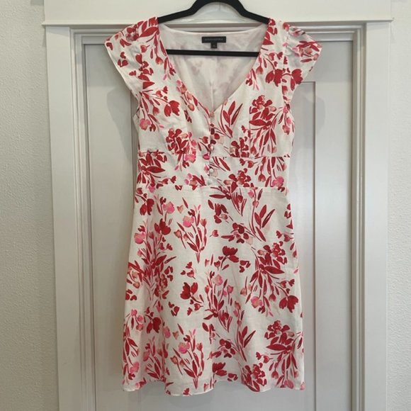 Banana Republic Front Button Short Sleeve Midi Dress Floral Women’s Size 8 - Picture 6 of 10